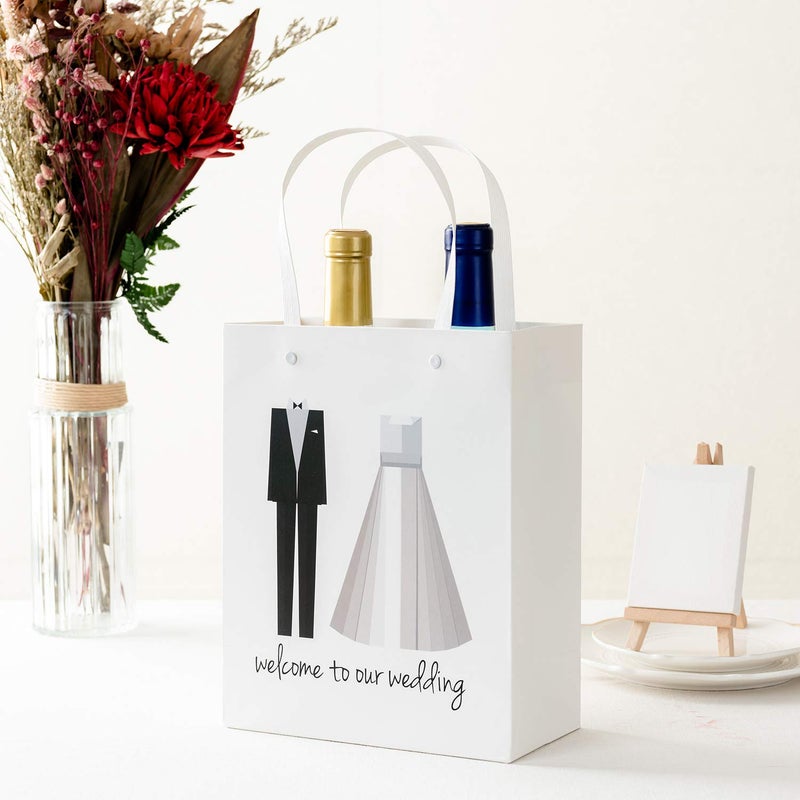 Crisky Welcome to Our Wedding Bags 25 pcs Welcome Wedding Bags for Hotel Guests, 10"X8"X4", Favor Bags - Image 2